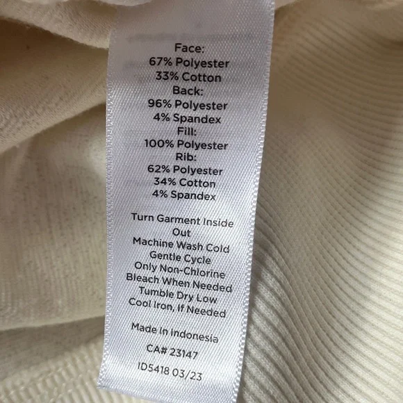 T by Talbots - Quilted Ivory Crewneck Sweatshirt - Large - Picture 5 of 6